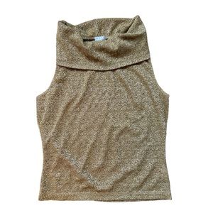 Y2K XOXO Over the shoulder or cowl neck Gold Mesh top Size:M